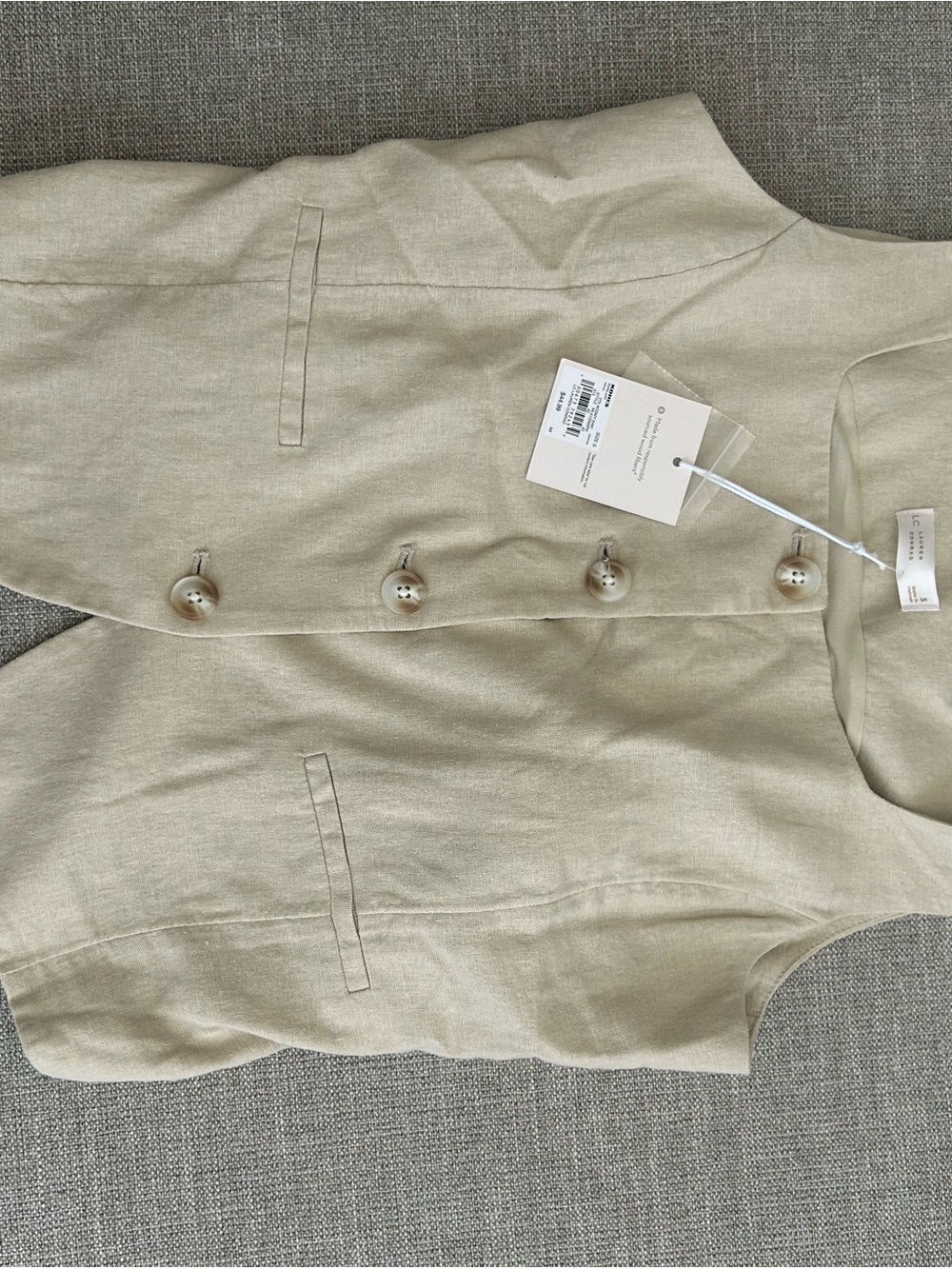 LC Lauren Conrad Cream Button-Front Vest